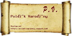 Polák Varsány névjegykártya